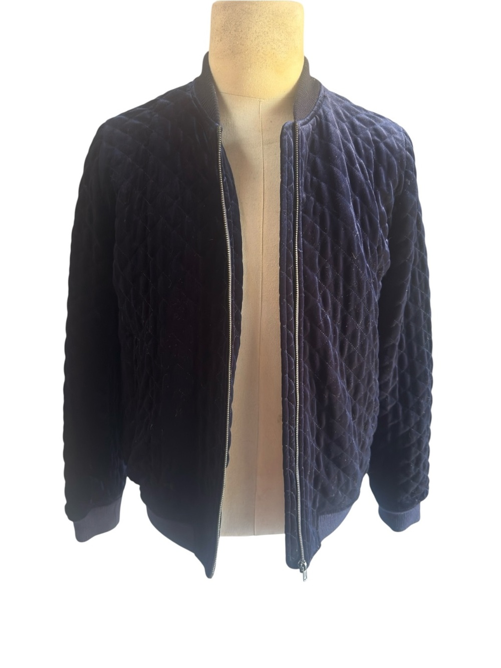 Like Velour puffy bomber jacket